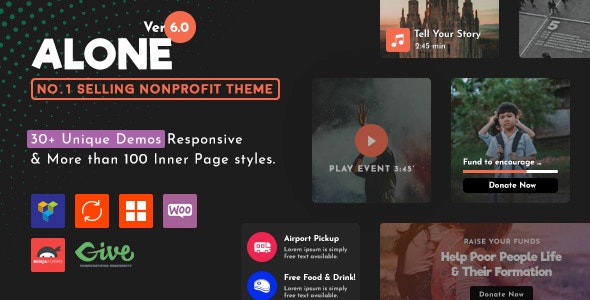 Alone Charity Non Profit Theme