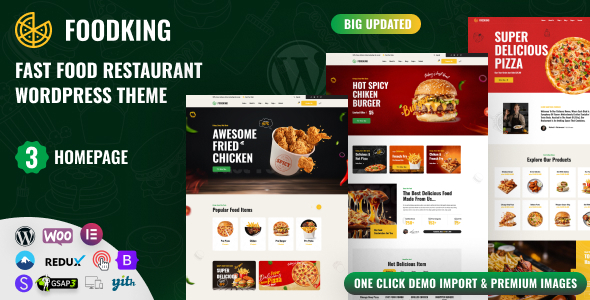 Foodking Fast Food Restaurant Wordpress Theme Foodking Fast Food Restaurant WordPress Theme